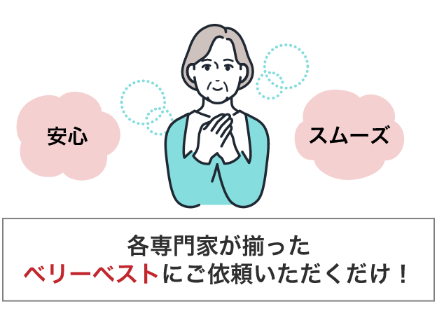 各専門家が揃ったベリーベストにご依頼いただくだけ！ 安心 スムーズ