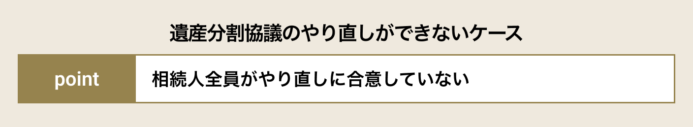 遺産分割協議のやり直しができないケース