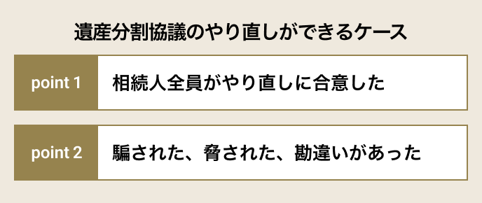 遺産分割協議のやり直しができるケース