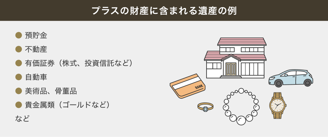 プラスの財産に含まれる遺産の例